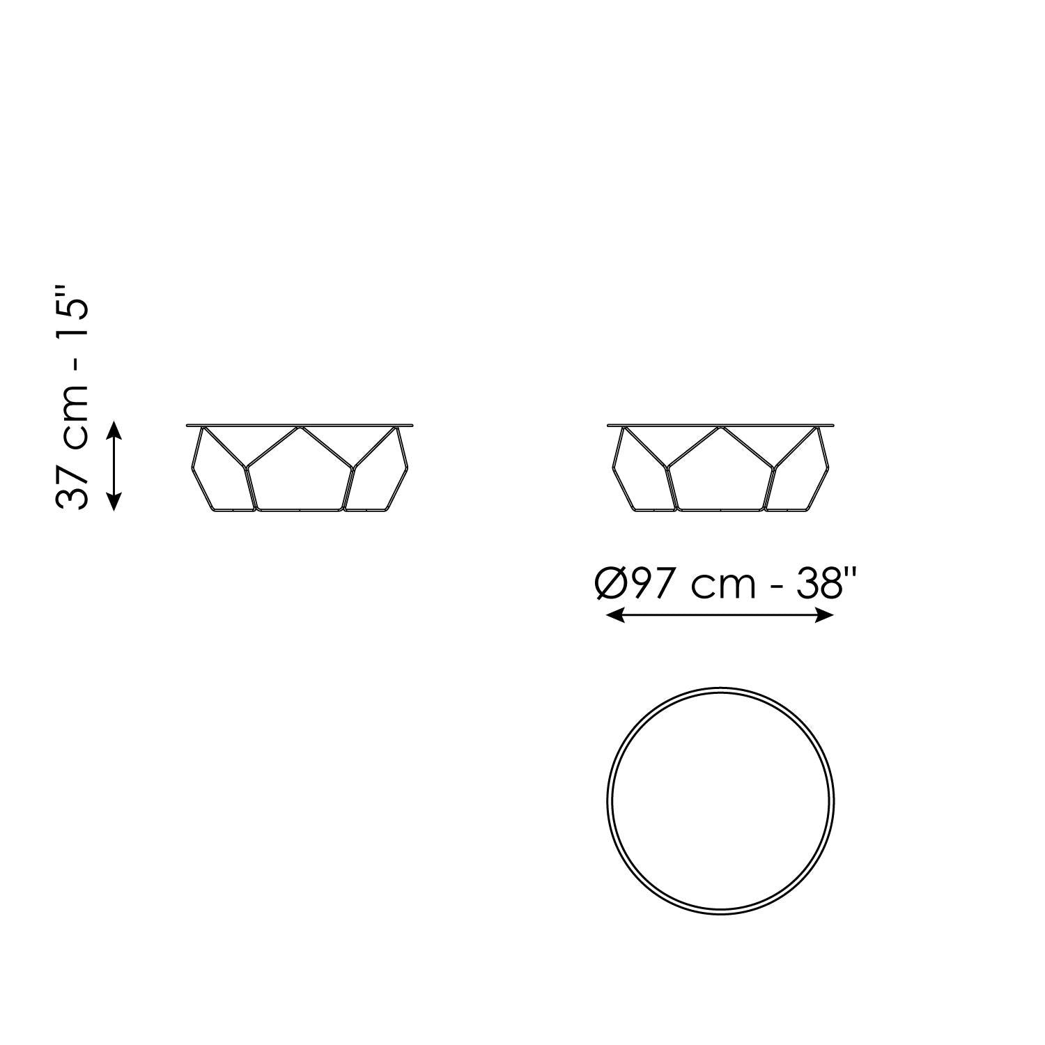 Arbor Design Coffee Table with Curved Steel Base by Bonaldo